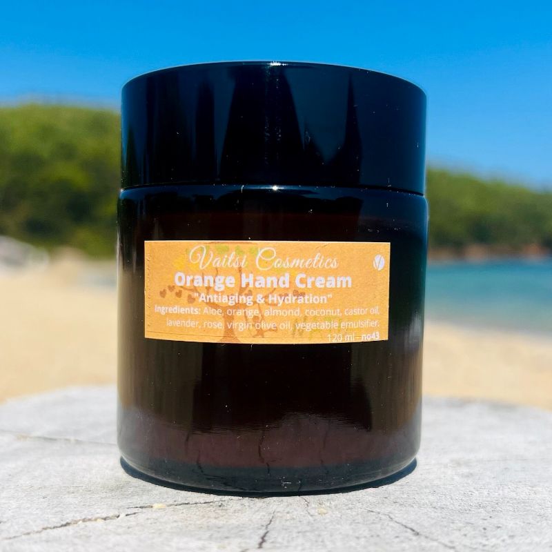 Take care of your hands with the Orange Hand Cream. Visit us to find out how it can help you maintain the youthful appearance of your hands - VAITSI COSMETICS