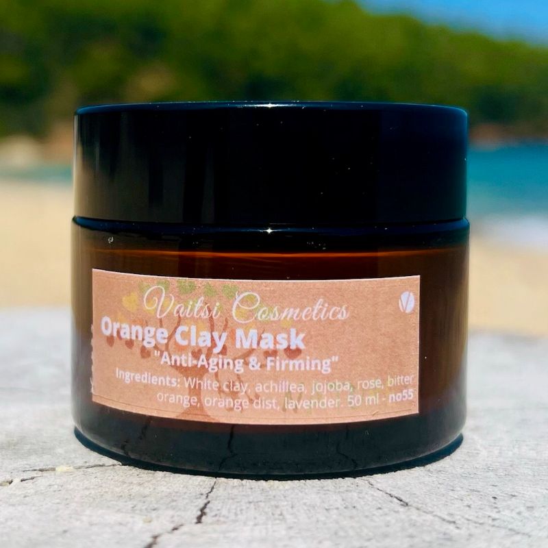 Renew your skin with the Orange Clay Mask for firming and anti-aging. Learn more on our page - VAITSI COSMETICS