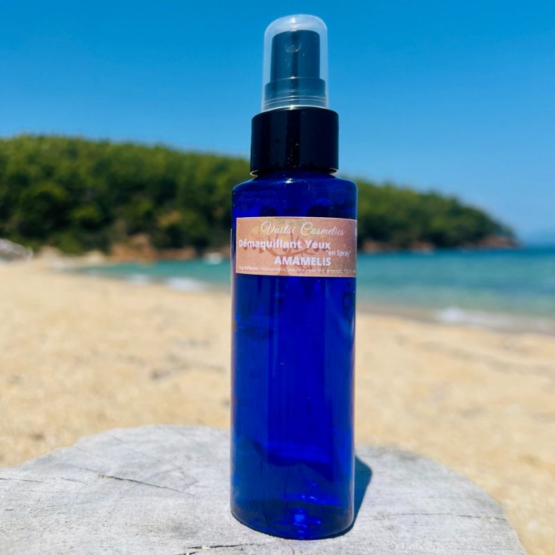 Démaquillez vos yeux avec le démaquillant pour les yeux AMAMELIS en spray. Visitez-nous pour en savoir plus sur son application facile - VAITSI COSMETICS